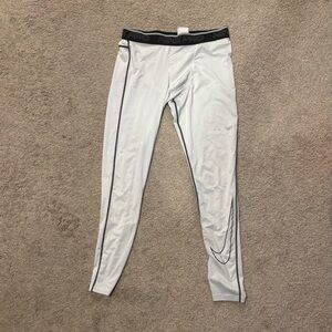 Nike White Performance Leggings with Tapered Design